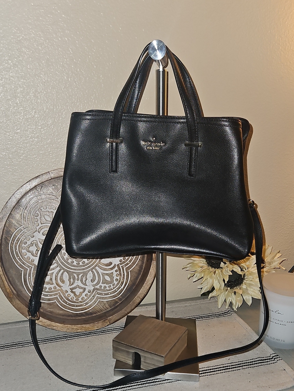 kate spade new york Evangelie Black Structured Shoulder Bag